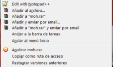 Menús ocultos o contextuales en Windows 7