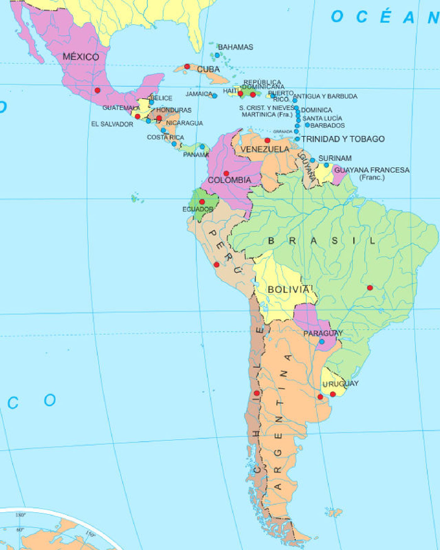 Mapa Politico De Los Paises De America Latina Ilustracion Del Vector ...