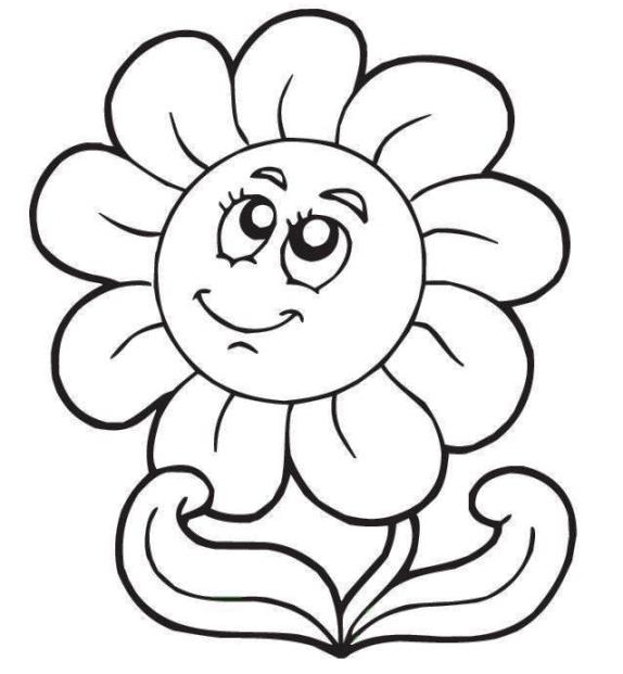 Flores para colorear con caritas