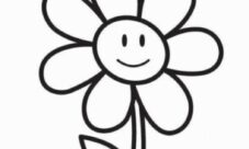 Flores para colorear con caritas