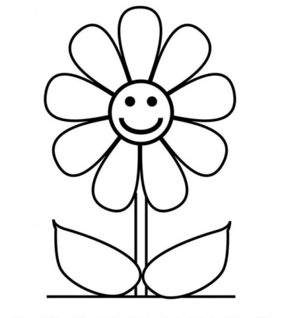 Flores para colorear con caritas