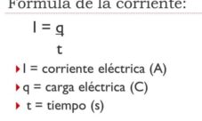 Fórmula de la corriente eléctrica