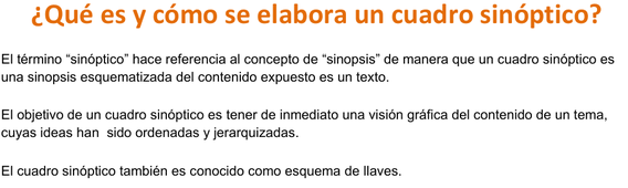 ¿Qué es un cuadro sinóptico?